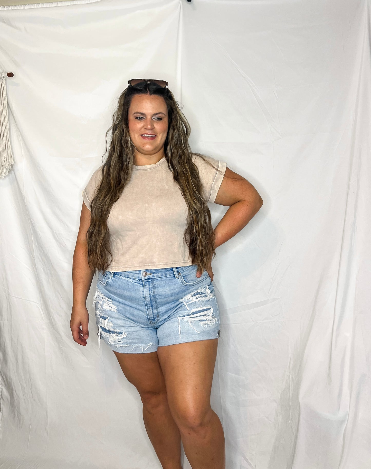 Jane Cropped wash top Mocha