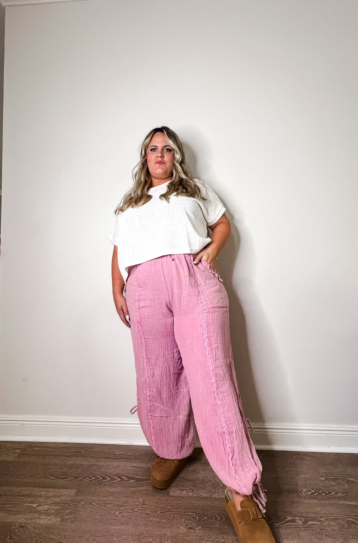 Boho breeze Vintage Mauve Jogger Gauze