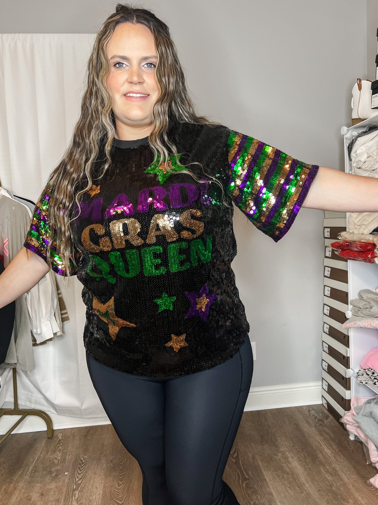 Mardi Gras Queen Sequin Top