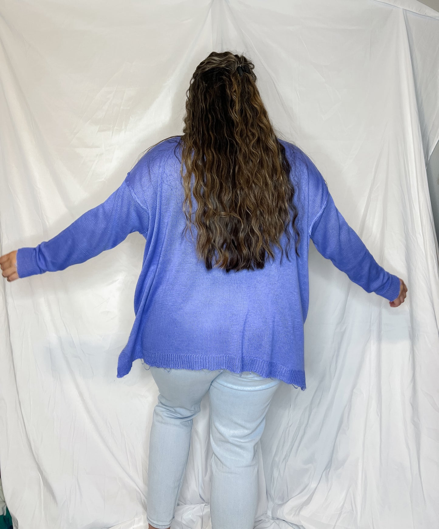 Springtime Lightweight Sweater - denim blue