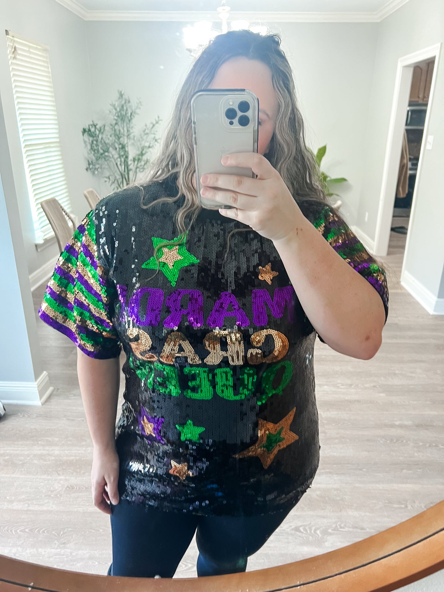 Mardi Gras Queen Sequin Top