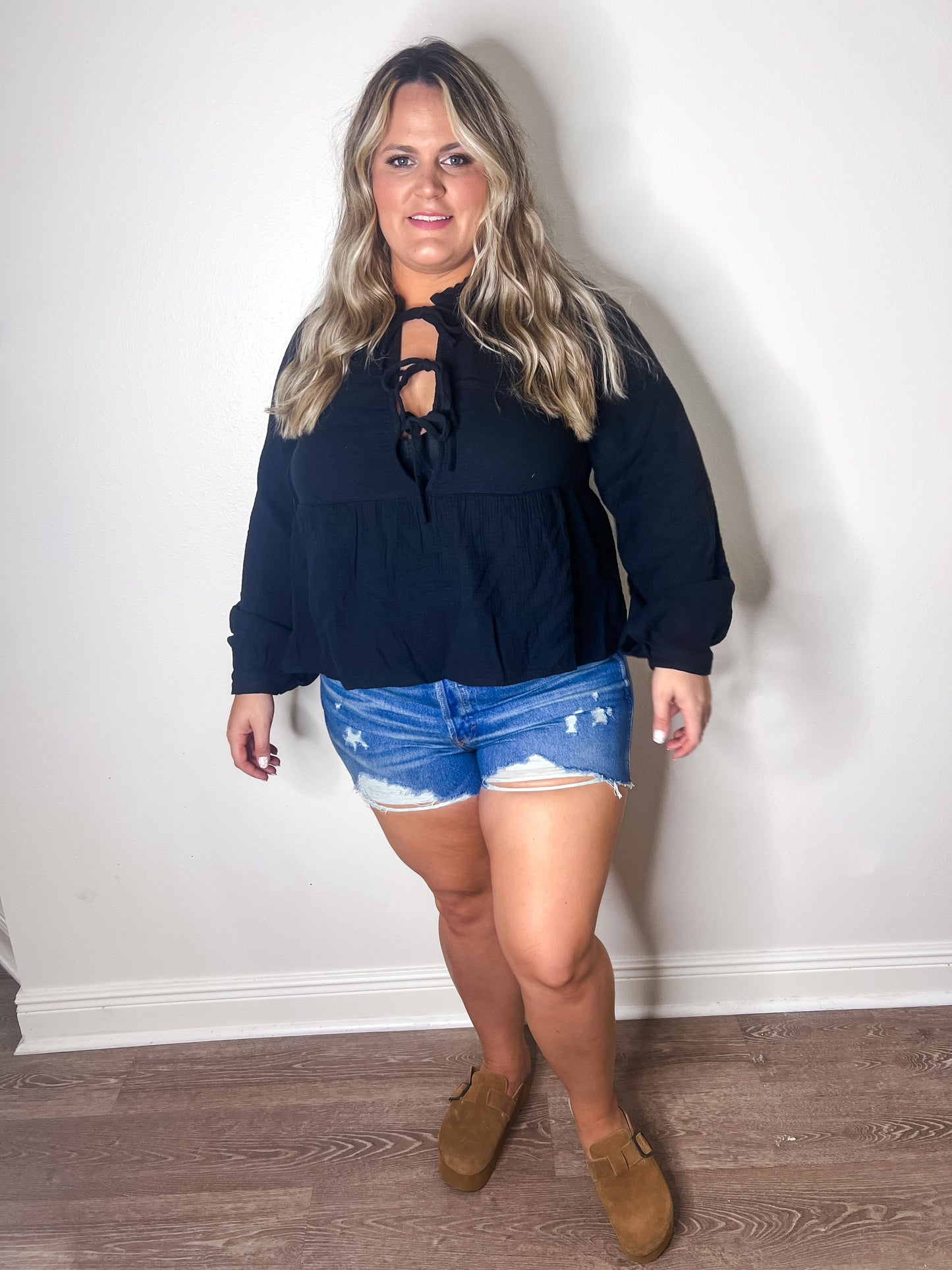 Willow Bow Tie Top Black