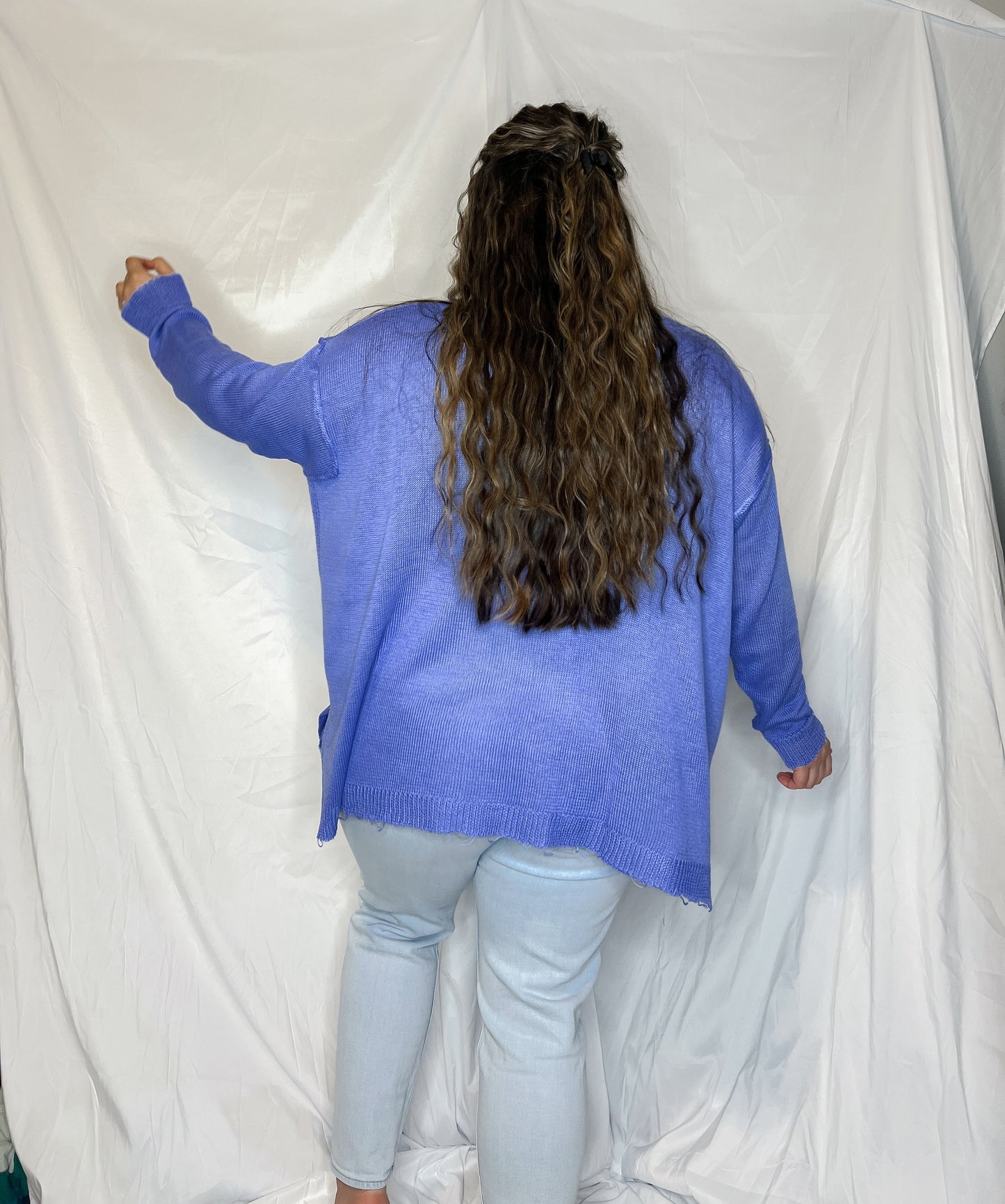 Springtime Lightweight Sweater - denim blue
