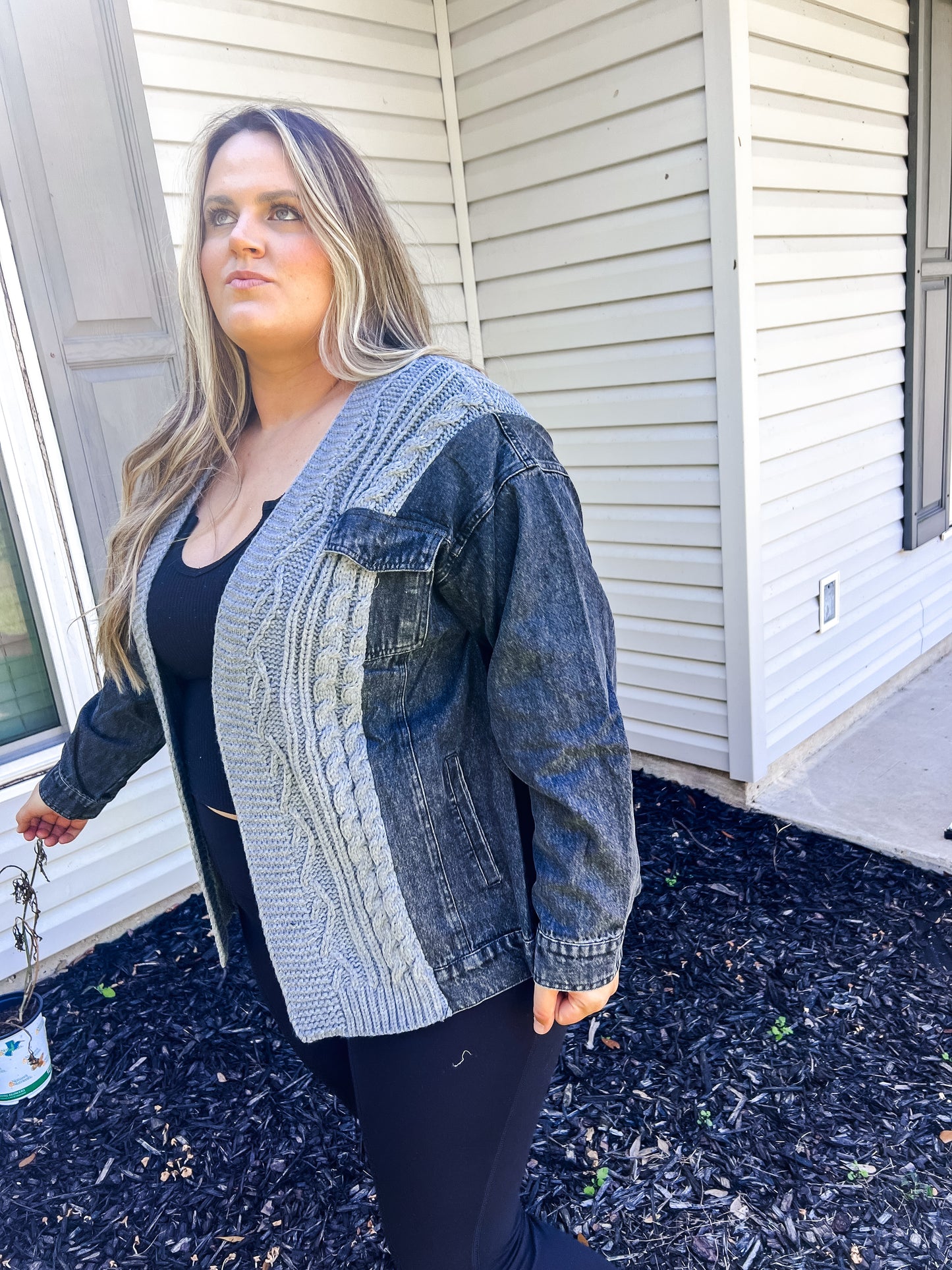 Shae Mixed Media Denim Jacket