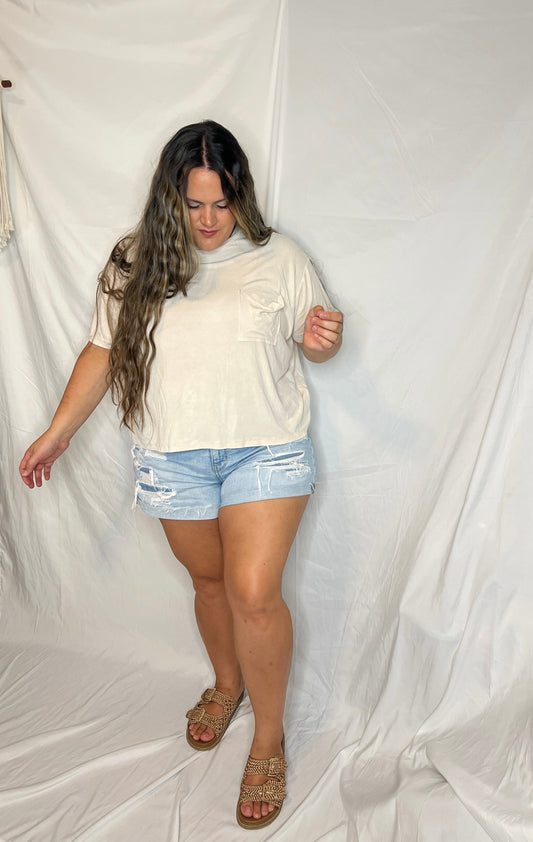 Tara Ribbed Top - Sand Beige