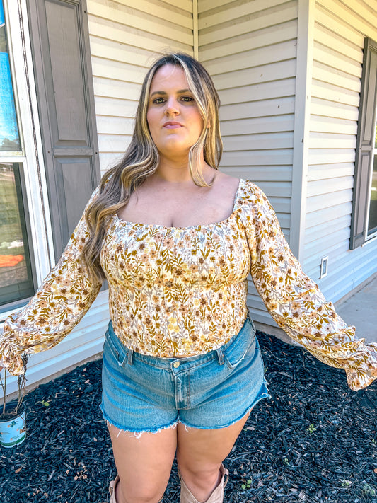 Honey Gold Floral Top