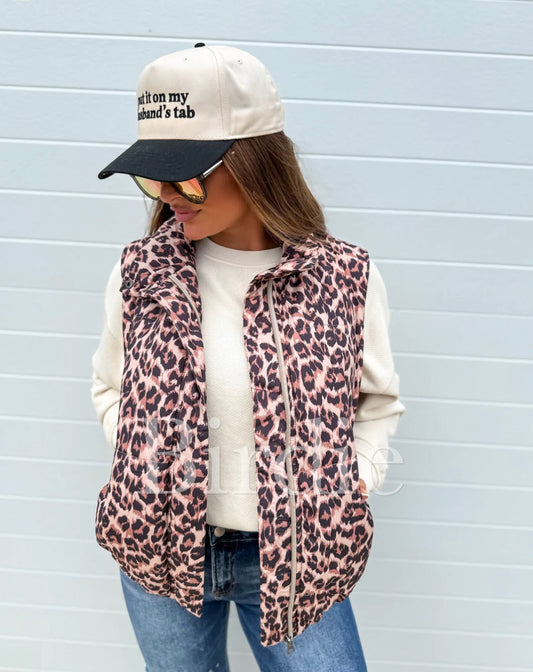 LEOPARD PUFFER VEST