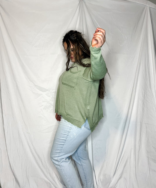 Springtime Lightweight Sweater -Sage