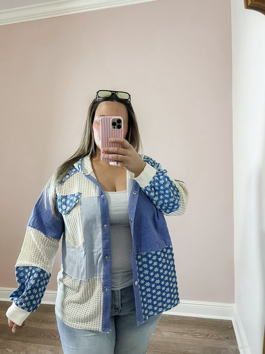 Coastal Bloom Denim Jacket