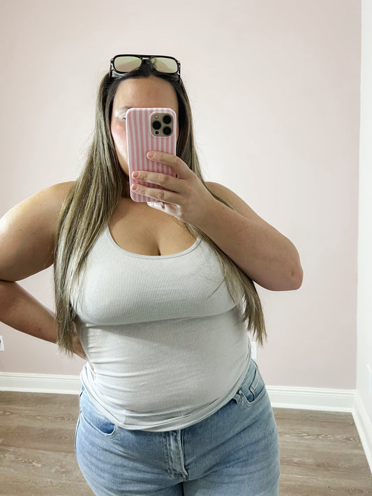 Everyday Ribbed Tank - Heathered grey
