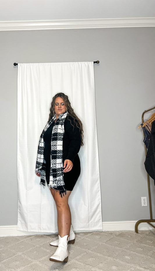 Brushed Plaid Oblong Scarf