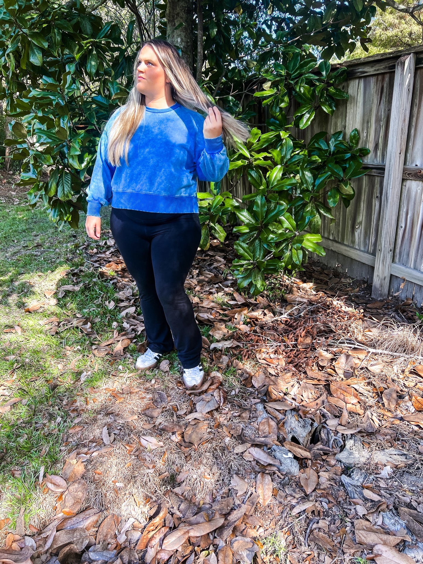 Blue Mineral Wash Pullover