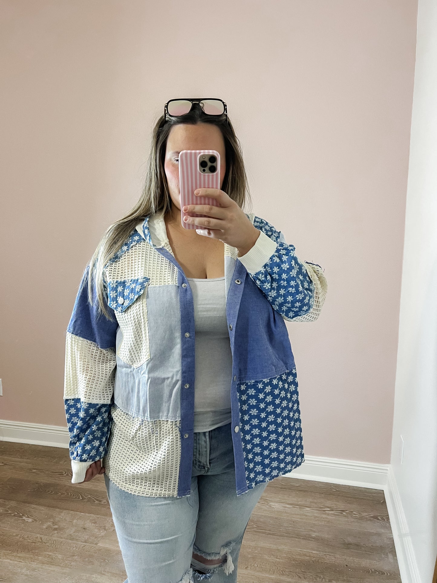 Coastal Bloom Denim Jacket
