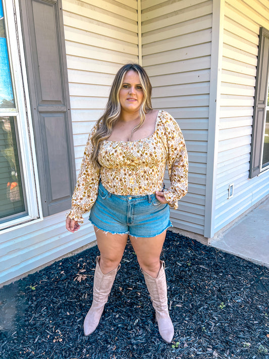 Honey Gold Floral Top