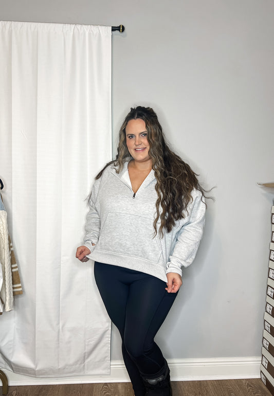 Another Day Half Zip Hoodie - Grey