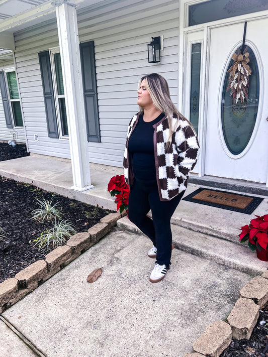 Mocha Latte Checkered Jacket