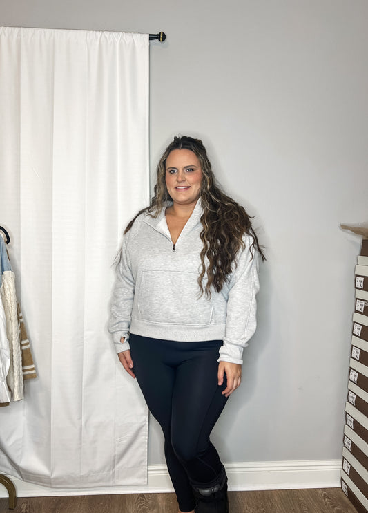 Another Day Half Zip Hoodie - Grey