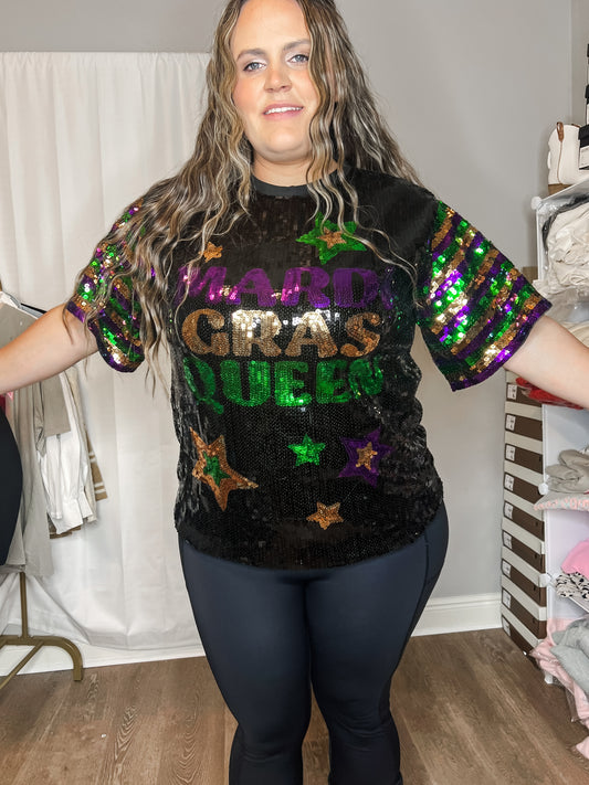 Mardi Gras Queen Sequin Top