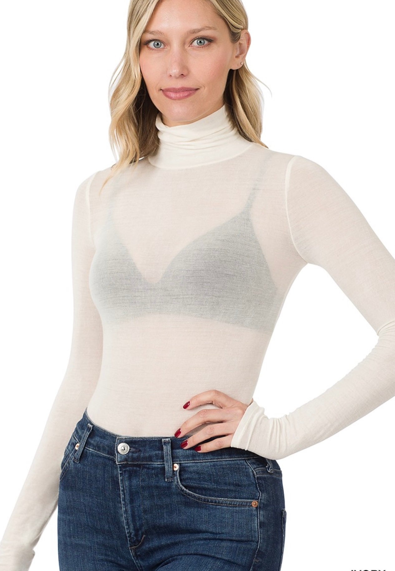 See Thru turtleneck top