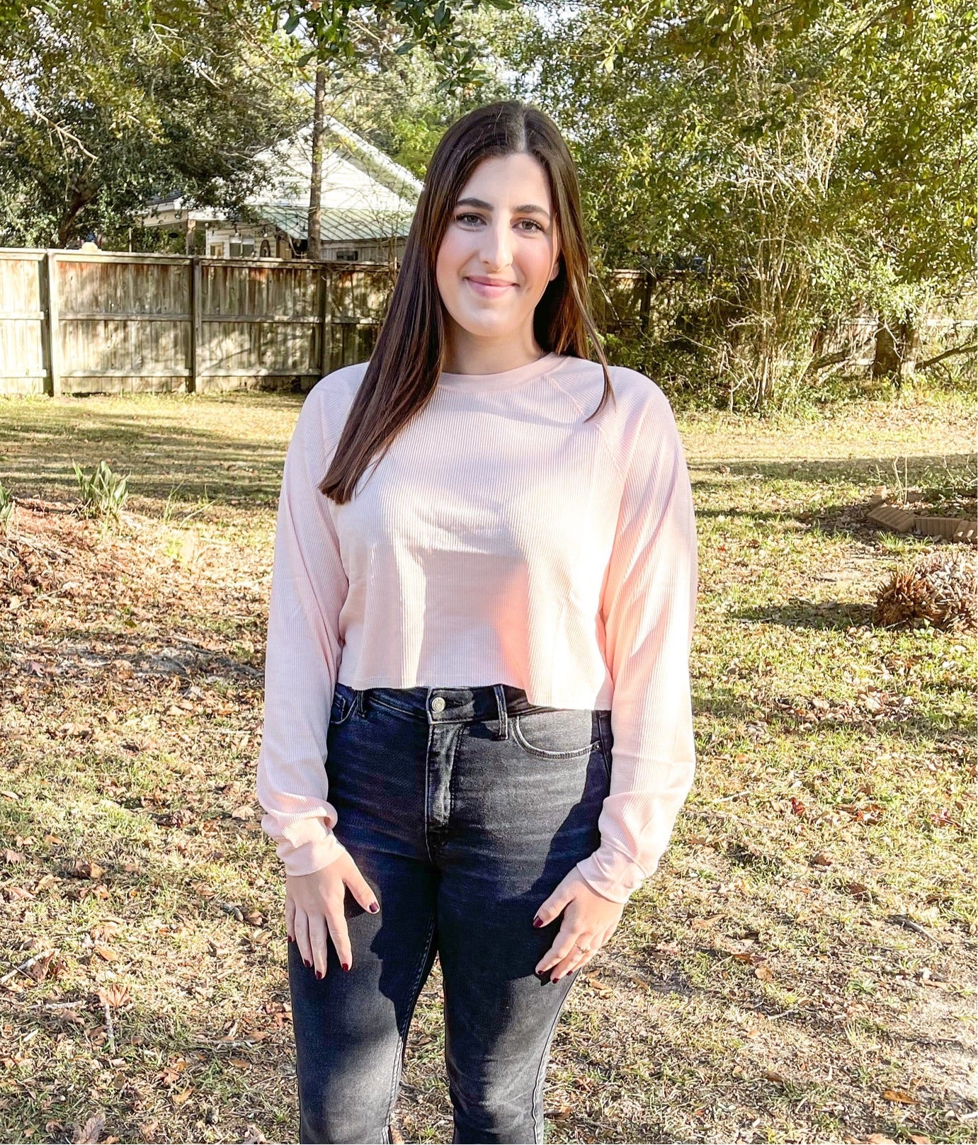 Ribbed Crop Top - Pink