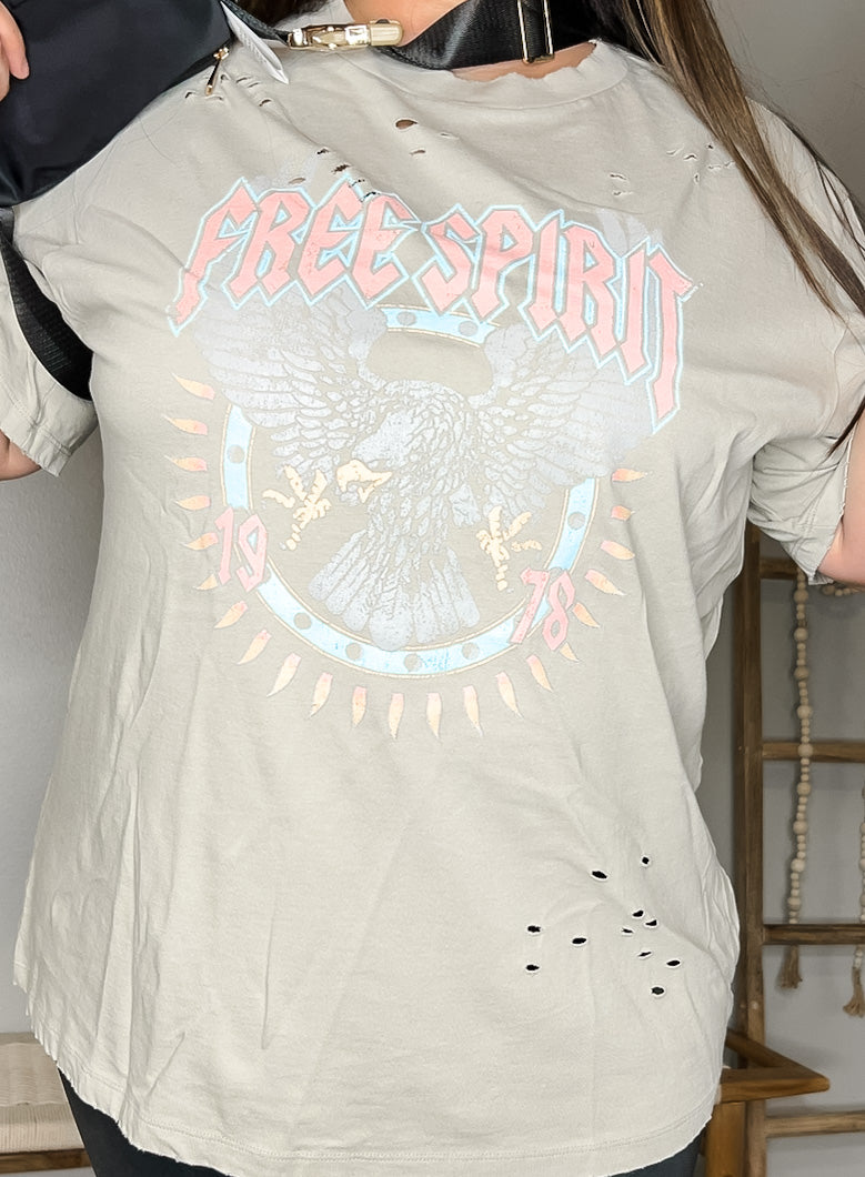 Free Spirit Graphic Oversized Shirt